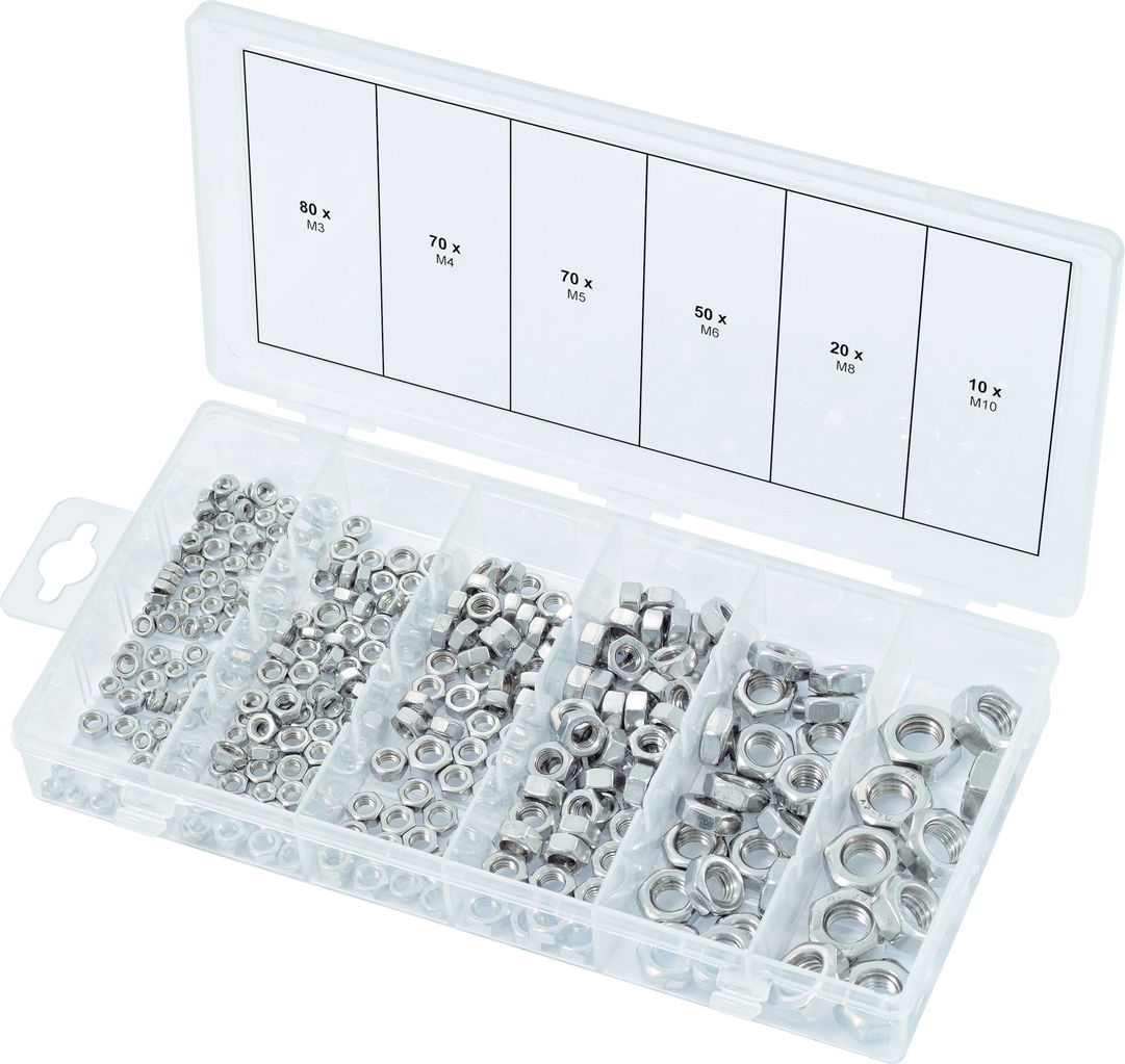 Assortiment d'écrous en inox, 300 pcs 
