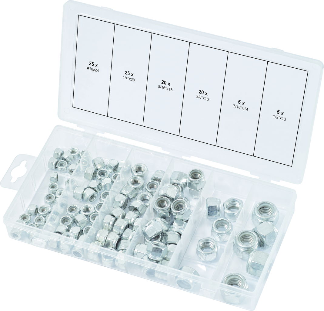 Assortiment d'écrous autoblocants UNC, 100 pcs 