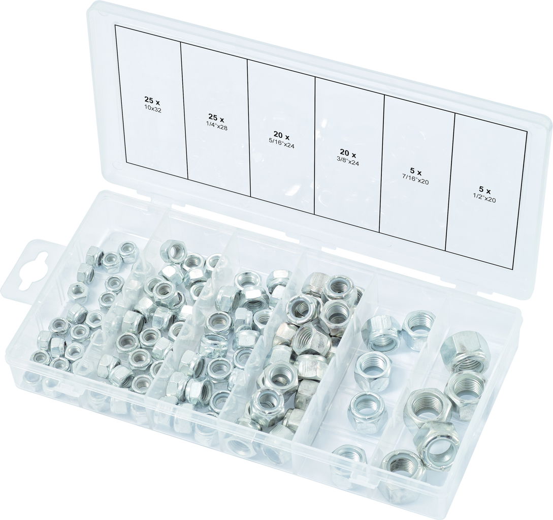 Assortiment d'écrous autoblocants UNF, 100 pcs 