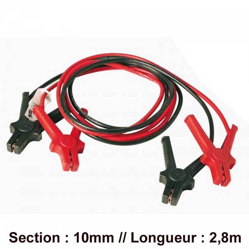 Câble d'aide au démarrage  10mm² x 2,8m